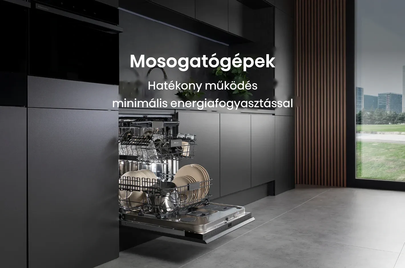 Nyitott Hisense mosogatógép Nyitott Hisense mosogatógép