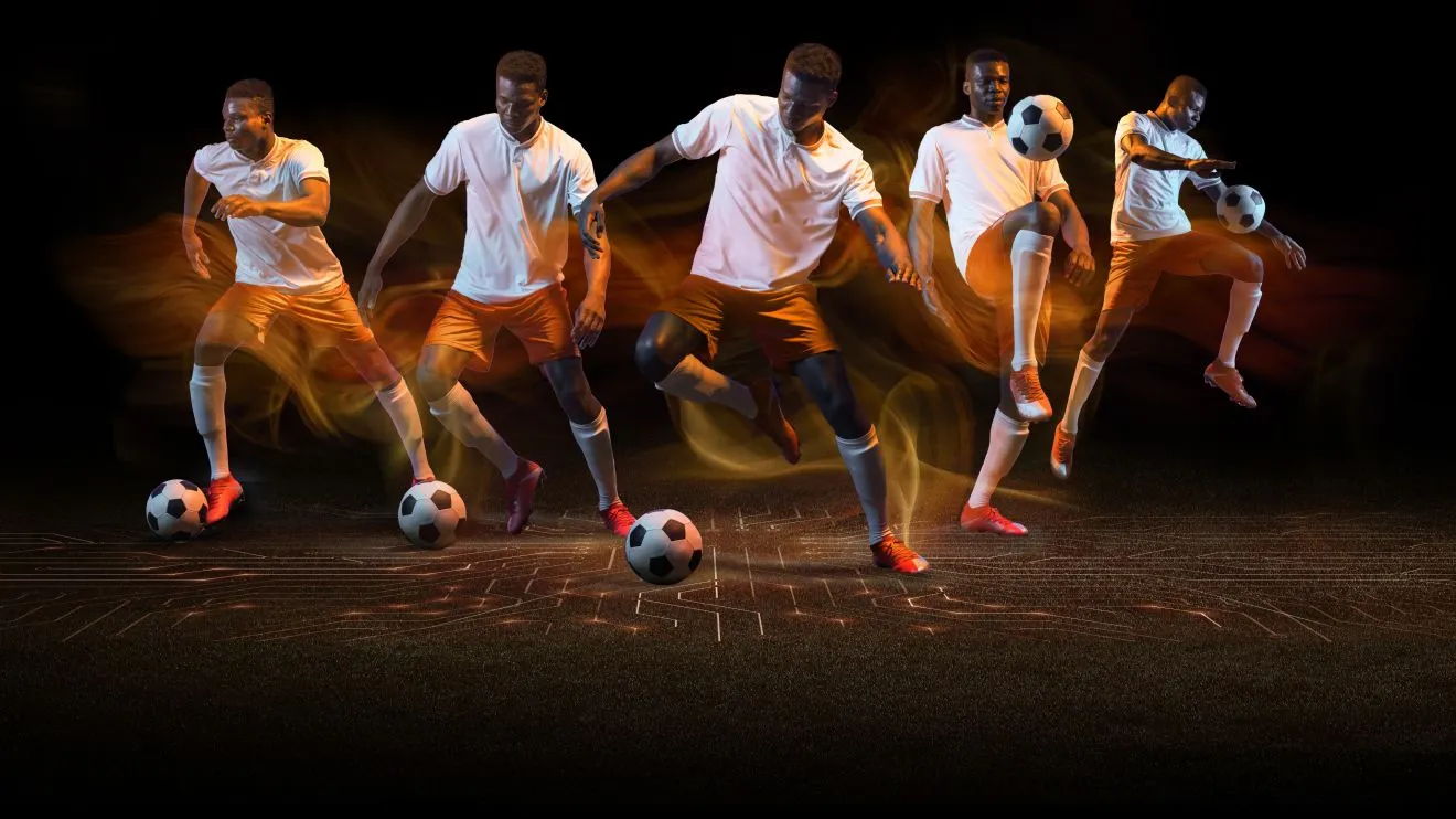 Showcase of football players moving Showcase of football players moving