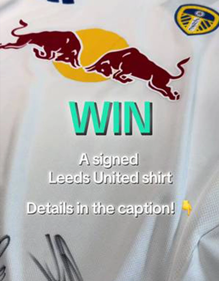 Win a signed Leeds United shirt via TikTok Win a signed Leeds United shirt via TikTok