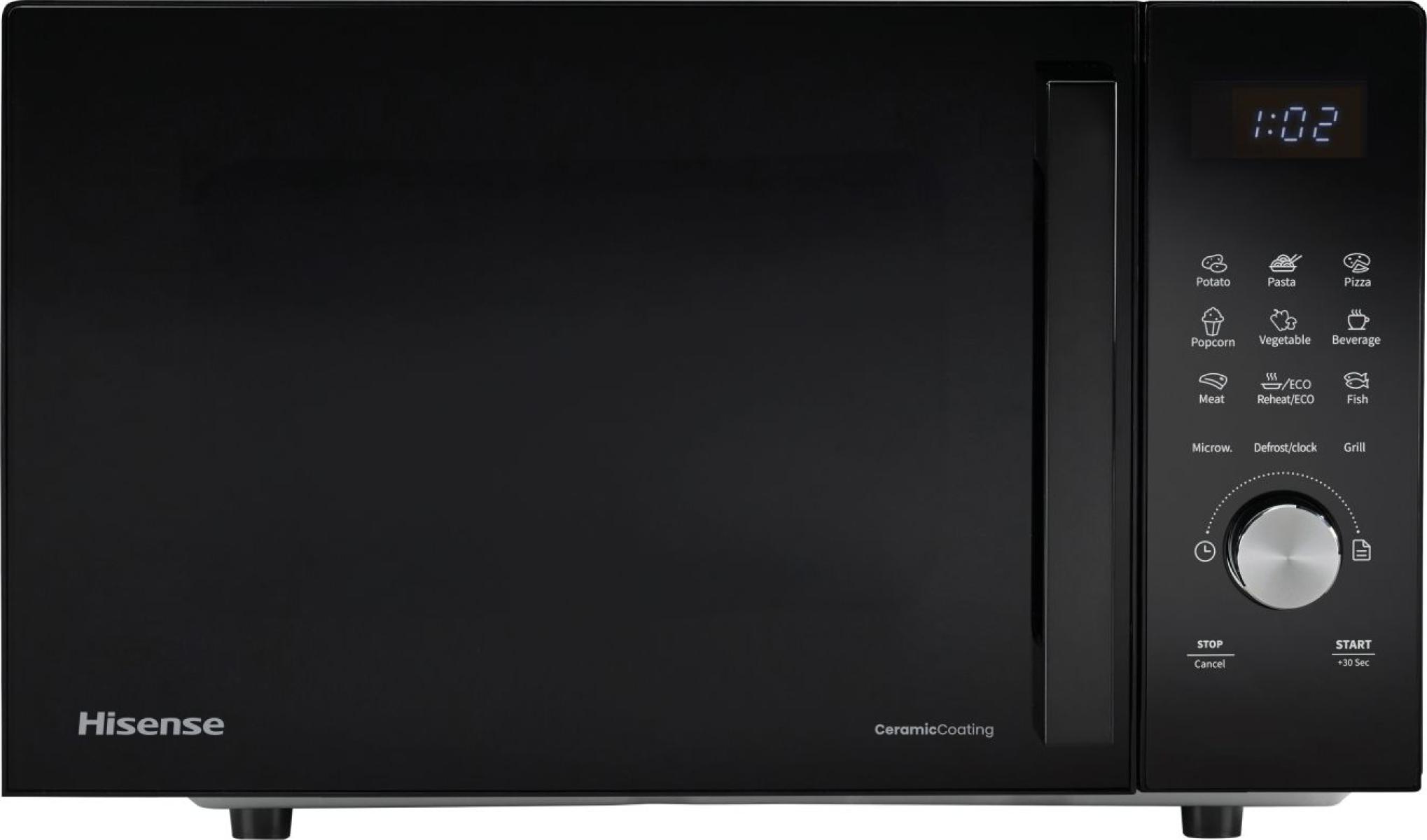 Hisense Four à Micro-ondes électronique, Capacité 25 L, Puissance 800 W Affichage Led Avec Commandes Tactiles Noir Hisense Four à Micro-ondes électronique, Capacité 25 L, Puissance 800 W Affichage Led Avec Commandes Tactiles Noir