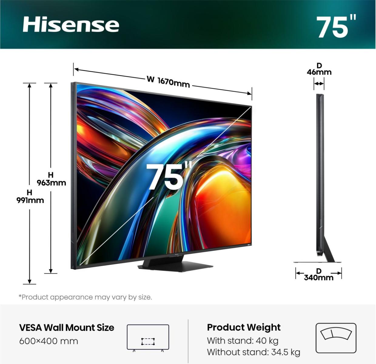 TV SET 75UR9STUK HSN 2 TV SET 75UR9STUK HSN 2