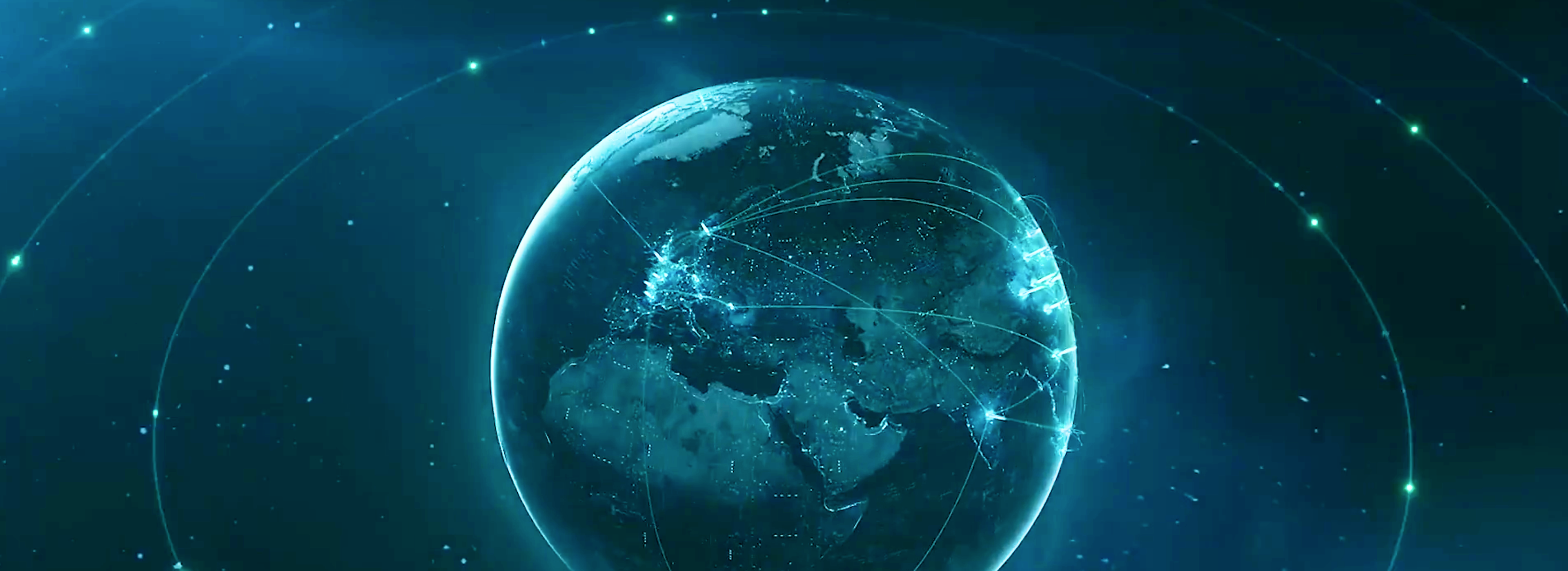 Stylised globe shown in space Stylised globe shown in space
