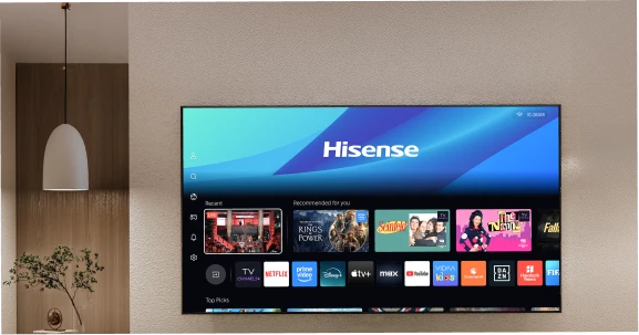 Hisense TV shown in living room Hisense TV shown in living room