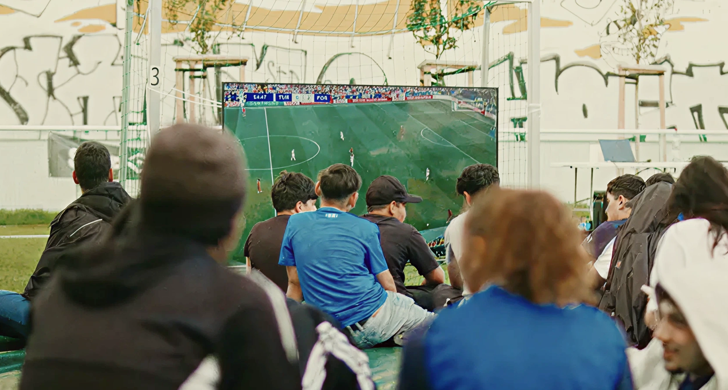 Fans watching World Cup on screen Fans watching World Cup on screen